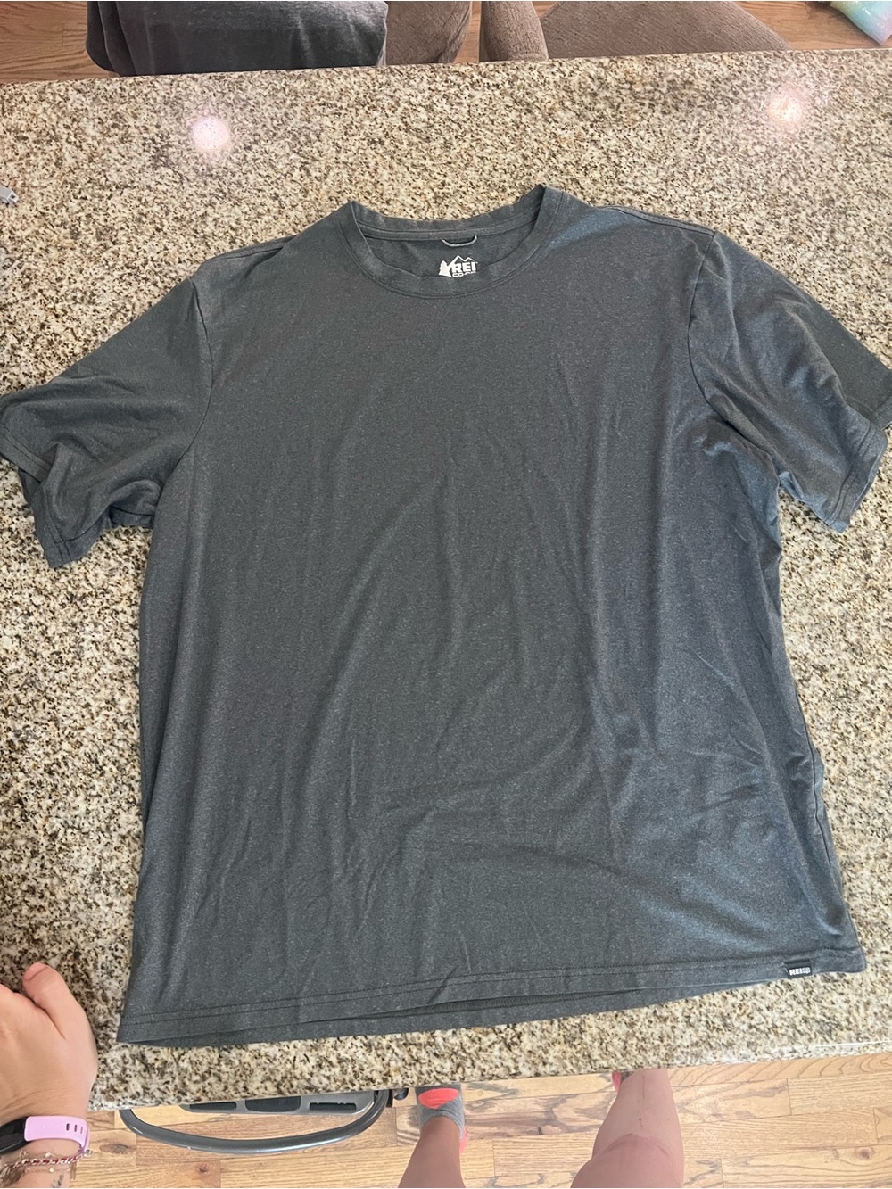 REI Men’s Short-Sleeve Crew Tee — Charcoal Gray